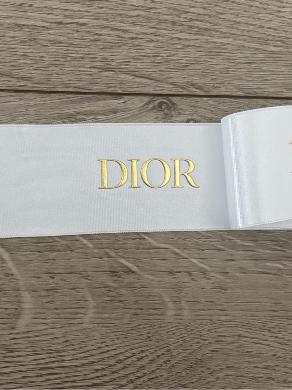 DIOR AUTHENTIC White Ribbon with Gold Logo 346 cm long brand new